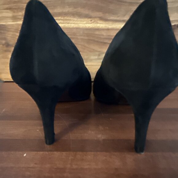 Sole Bliss Ingrid heel Pumps Black Suede Shoes - Picture 15 of 16